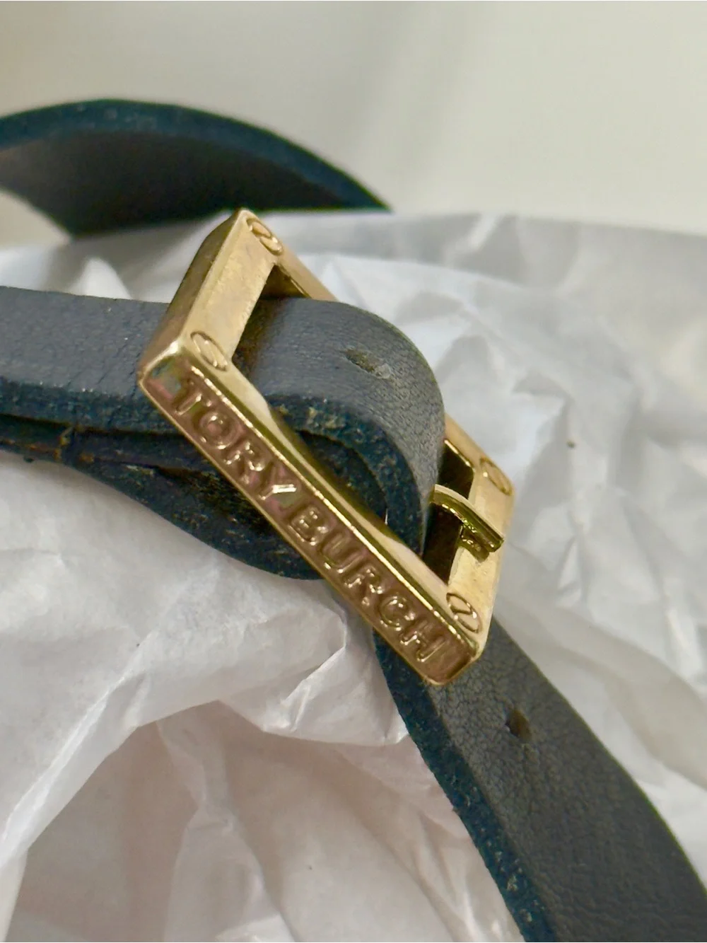 Tory Burch Karissa Navy Stripe Espadrille Ankle Strap Wedge Size 7